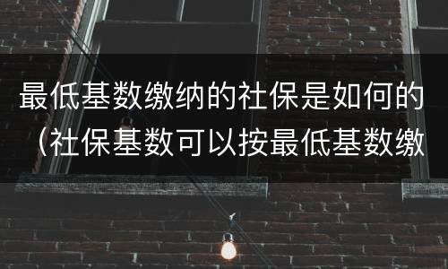 最低基数缴纳的社保是如何的（社保基数可以按最低基数缴纳吗）