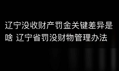 辽宁没收财产罚金关键差异是啥 辽宁省罚没财物管理办法