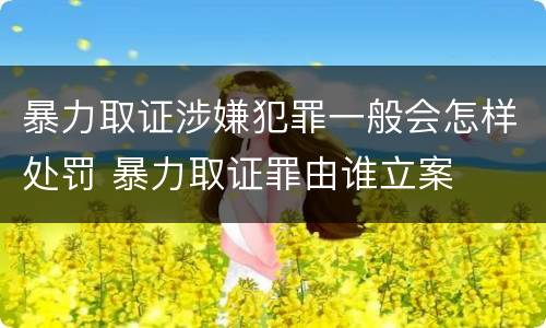 暴力取证涉嫌犯罪一般会怎样处罚 暴力取证罪由谁立案