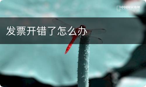 发票开错了怎么办