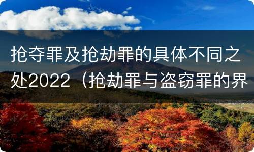抢夺罪及抢劫罪的具体不同之处2022（抢劫罪与盗窃罪的界限）