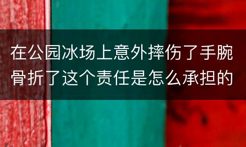 在公园冰场上意外摔伤了手腕骨折了这个责任是怎么承担的