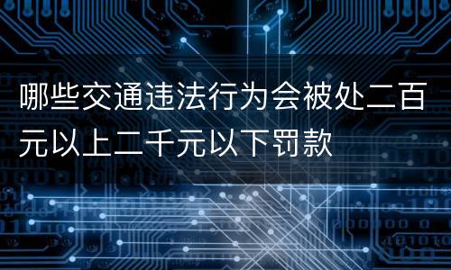 哪些交通违法行为会被处二百元以上二千元以下罚款