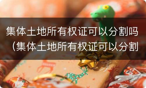 集体土地所有权证可以分割吗（集体土地所有权证可以分割吗有效吗）
