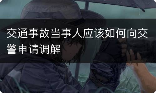 交通事故当事人应该如何向交警申请调解