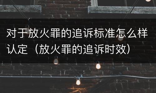 对于放火罪的追诉标准怎么样认定（放火罪的追诉时效）