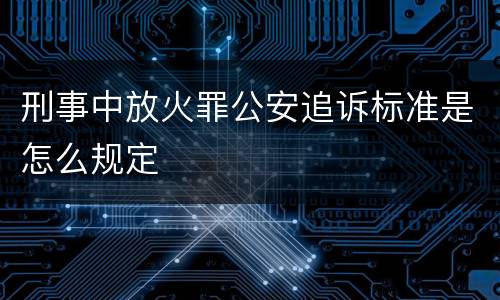 刑事中放火罪公安追诉标准是怎么规定