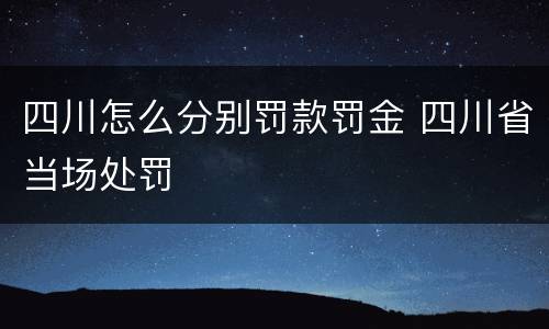 四川怎么分别罚款罚金 四川省当场处罚
