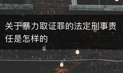 关于暴力取证罪的法定刑事责任是怎样的