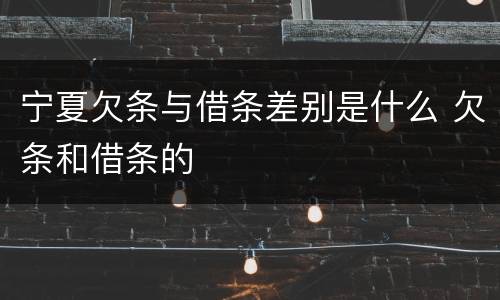 宁夏欠条与借条差别是什么 欠条和借条的