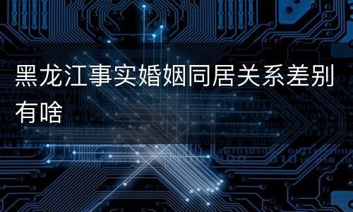 黑龙江事实婚姻同居关系差别有啥
