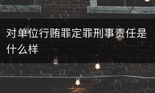 对单位行贿罪定罪刑事责任是什么样