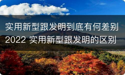 实用新型跟发明到底有何差别2022 实用新型跟发明的区别