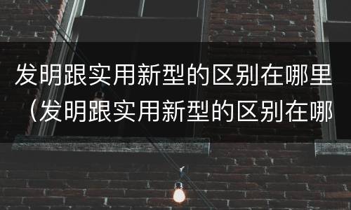 发明跟实用新型的区别在哪里（发明跟实用新型的区别在哪里呢）