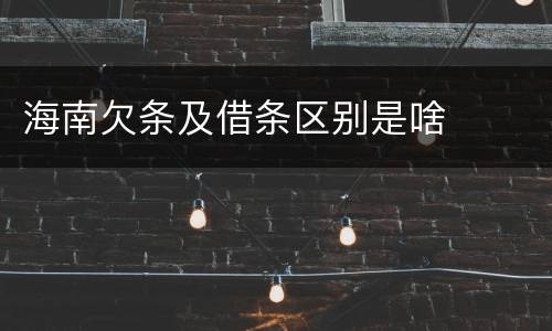 海南欠条及借条区别是啥