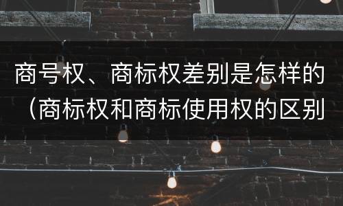 商号权、商标权差别是怎样的（商标权和商标使用权的区别）
