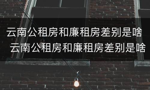 云南公租房和廉租房差别是啥 云南公租房和廉租房差别是啥意思