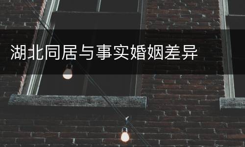湖北同居与事实婚姻差异