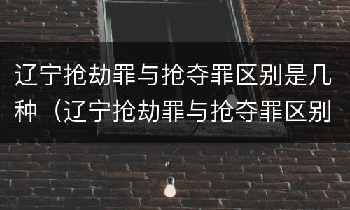 辽宁抢劫罪与抢夺罪区别是几种（辽宁抢劫罪与抢夺罪区别是几种情形）