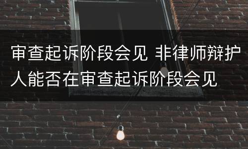 审查起诉阶段会见 非律师辩护人能否在审查起诉阶段会见