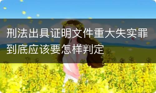 刑法出具证明文件重大失实罪到底应该要怎样判定