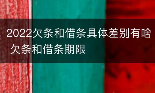 2022欠条和借条具体差别有啥 欠条和借条期限
