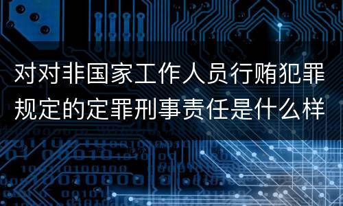 对对非国家工作人员行贿犯罪规定的定罪刑事责任是什么样的