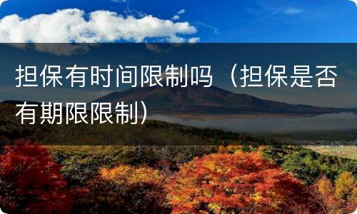 担保有时间限制吗（担保是否有期限限制）