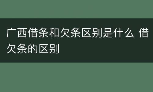 广西借条和欠条区别是什么 借欠条的区别