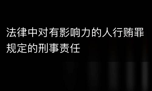 法律中对有影响力的人行贿罪规定的刑事责任