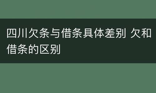 四川欠条与借条具体差别 欠和借条的区别