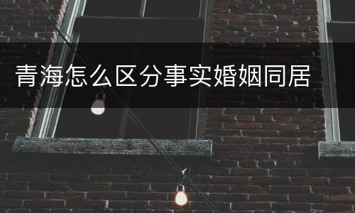 青海怎么区分事实婚姻同居