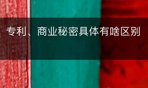 专利、商业秘密具体有啥区别