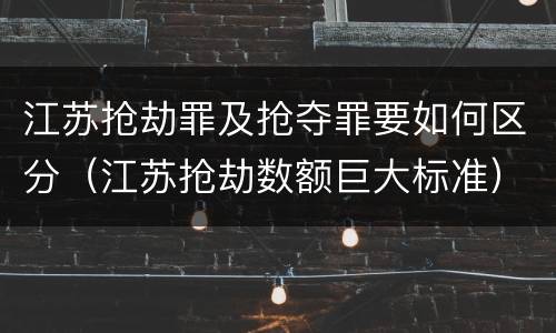 江苏抢劫罪及抢夺罪要如何区分（江苏抢劫数额巨大标准）