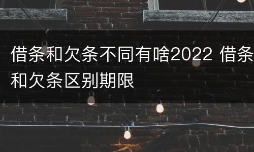 借条和欠条不同有啥2022 借条和欠条区别期限