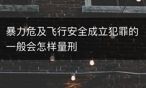 暴力危及飞行安全成立犯罪的一般会怎样量刑