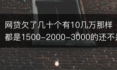网贷欠了几十个有10几万那样都是1500-2000-3000的还不是怎么办