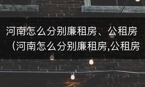 河南怎么分别廉租房、公租房（河南怎么分别廉租房,公租房呢）