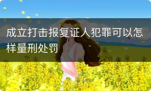 成立打击报复证人犯罪可以怎样量刑处罚