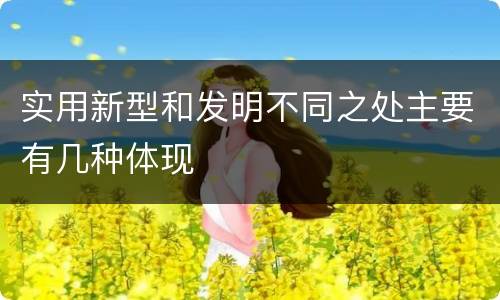 实用新型和发明不同之处主要有几种体现