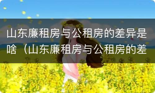 山东廉租房与公租房的差异是啥（山东廉租房与公租房的差异是啥意思）