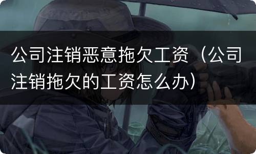 公司注销恶意拖欠工资（公司注销拖欠的工资怎么办）
