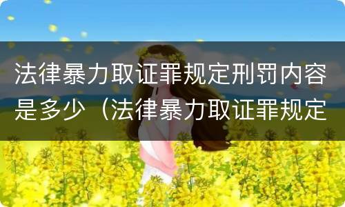 法律暴力取证罪规定刑罚内容是多少（法律暴力取证罪规定刑罚内容是多少年）