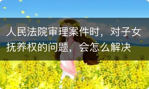 人民法院审理案件时，对子女抚养权的问题，会怎么解决