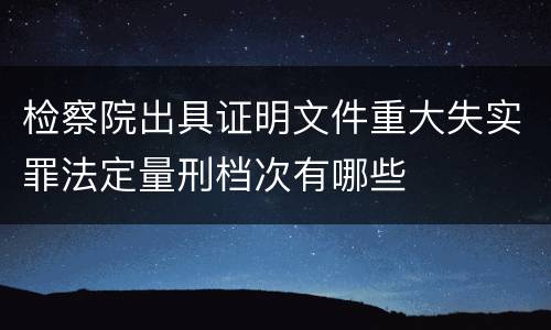 检察院出具证明文件重大失实罪法定量刑档次有哪些