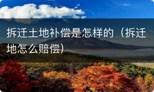 拆迁土地补偿是怎样的（拆迁地怎么赔偿）