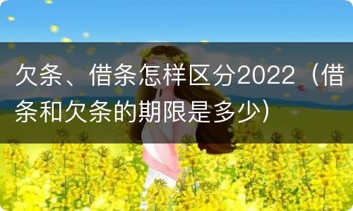 欠条、借条怎样区分2022(借条和欠条的期限是多少)