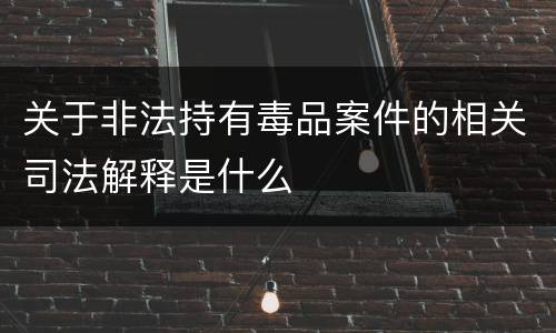 关于非法持有毒品案件的相关司法解释是什么