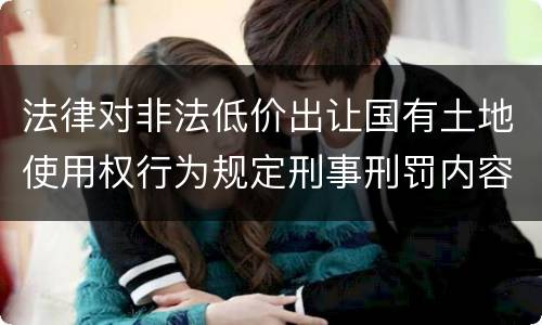 法律对非法低价出让国有土地使用权行为规定刑事刑罚内容是怎样