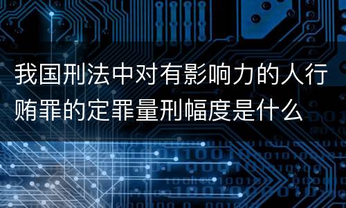 我国刑法中对有影响力的人行贿罪的定罪量刑幅度是什么